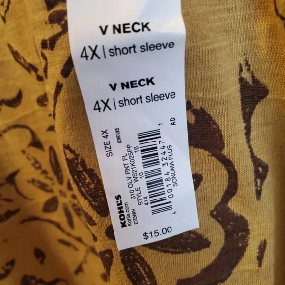 SONOMA | Everyday V-Neck Tee sz 4X - Picture 4 of 6